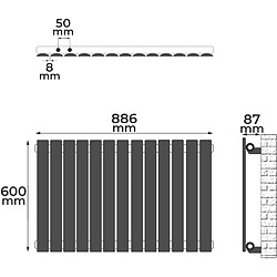 Avis Helloshop26 Radiateur chauffage centrale pour salle de bain salon cuisine couloir chambre à coucher panneau simple 60 x 88,6 cm blanc 01_0000228