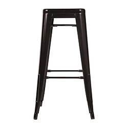 Tabourets Hauts en Acier Galvanisé Noirs - Lot de 4 - Bolero Bistro