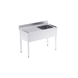 Plonge Inox Professionnelle Egouttoir à Gauche Gamme 600 - Distform