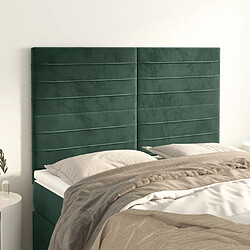 vidaXL Têtes de lit 4 pcs Vert foncé 72x5x78/88 cm Velours