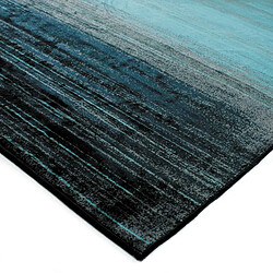 Thedecofactory VISCOSE ROYALE - Tapis en viscose motifs lignes vert bleu 160x230