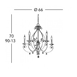 Acheter Luminaire Center Chandelier en cristal CARAT Or 24 Carats 5 ampoules