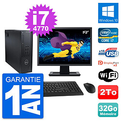 PC Dell T1700 SFF Ecran 19" Intel i7-4770 RAM 32Go Disque 2To Windows 10 Wifi - Occasion