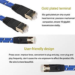 Avis Wewoo Pour le réseau LAN de or routeur de modem, construit avec connecteur RJ45 blindé 1m plaqué CAT-7 10 Gigabit Ethernet ultra plat câble de raccordement