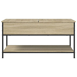 ComfortXL Table Basse Chêne Sonoma 100x50x50cm Bois D'ingénierie Et Métal pas cher