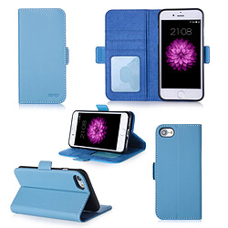 Xeptio Apple iPhone 7 / iPhone 8 4.7 pouces : Housse Portefeuille bleue Cuir PU avec stand - Etui coque de protection