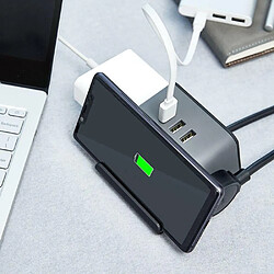 Justgreenbox Prise de chargeur sans fil avec support de support de téléphone 3 ports USB Prises de ligne étendues - 3654657656218 pas cher