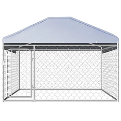 Helloshop26 Chenil extérieur cage enclos parc animaux chien extérieur avec toit pour chiens 200 x 200 x 135 cm 02_0000452