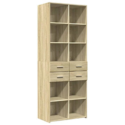 vidaXL Buffet haut chêne sonoma 70x42,5x185 cm bois d'ingénierie