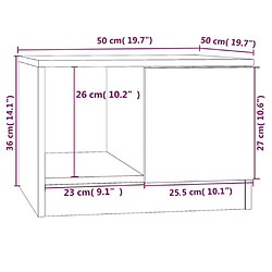 vidaXL Table basse Chêne marron 50x50x36 cm Bois d'ingénierie pas cher