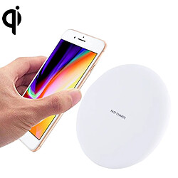 Wewoo Chargeur sans fil blanc pour iPhone X & 8 & 8 Plus, Galaxy, Huawei, Xiaomi, LG, Nokia, Google et autres Smartphones Standard QI 9V 1A / 5V 1A Universel Forme Ronde Rapide Sans Chargeur,