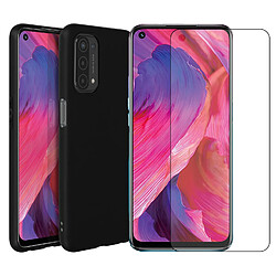 Film verre trempé pour Oppo A74 5G taille 6,5" + Coque de protection en silicone noir - Visiodirect -