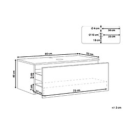 Avis Beliani Meuble de salle de bain 80 x 52 cm noir ALZIRA