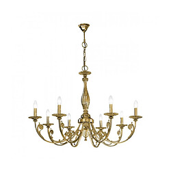 Luminaire Center Chandelier classique PISANI laiton antique 8 ampoules