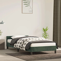 vidaXL Cadre de lit sans matelas vert foncé 90x190 cm velours