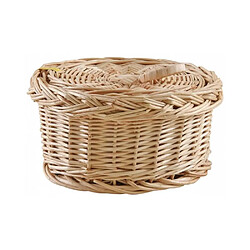 Aubry Gaspard Coffret de rangement rond en osier blanc (Lot de 3).