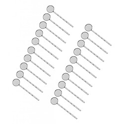 Acheter 20pcs perles de cabochon vierges base de fixation pince à cheveux ronde 12mm argent