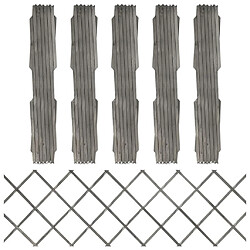 vidaXL Clôture à treillis 5 pcs Gris Bois de sapin massif 180x60 cm