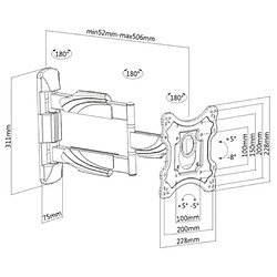 Support mural inclinable/orientable pour écran 23 à 42 - h2342-3a - MB GEROA