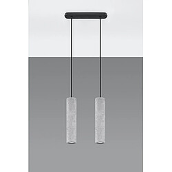 Luminaire Center Suspension Luvo Béton Gris 2 ampoules 90cm