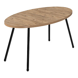 Helloshop26 Table basse ovale 43 x 90 x 50 cm naturel noir 03_0008506