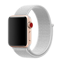 Wewoo Bracelet blanc pour Apple Watch Series 3 & 2 & 1 38mm simple de montre de mode en nylon avec bâton magique