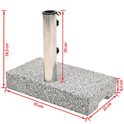 vidaXL Socle de parasol Granite rectangulaire 25 kg pas cher