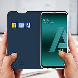 Avis Housse Samsung Galaxy A50 Étui Porte-cartes Fonction Stand Dux Ducis Bleu nuit