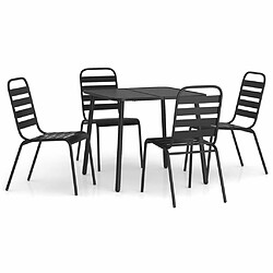 Maison Chic Ensemble de salle à manger de jardin 5 pcs,Table et chaises d'extérieur anthracite acier -GKD122840