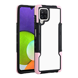 Coque en TPU + acrylique antidérapante, hybride antichute noir/rose pour votre Samsung Galaxy A22 4G (EU Version)