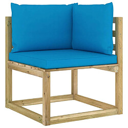 Maison Chic Salon de jardin 10 pcs + coussins - Mobilier/Meubles de jardin - Table et chaises d'extérieur bois de pin imprégné -MN25056 pas cher