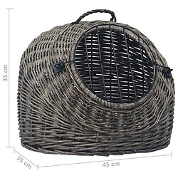 vidaXL Cage de transport pour chats Gris 45x35x35 cm Saule naturel pas cher