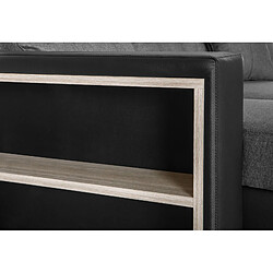 Bestmobilier California - Canapé d'angle réversible - convertible avec coffre et étagère de rangement - en simili et tissu pas cher