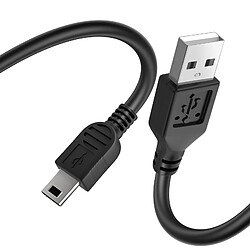 Avizar Câble USB vers Mini USB Charge Transfert Données 2m Noir