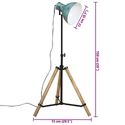 vidaXL Lampadaire 25 W bleu délavé 75x75x90-150 cm E27 pas cher