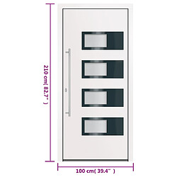 vidaXL Porte d'entrée Blanc 100x210 cm Aluminium et PVC pas cher