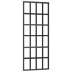 vidaXL Porte coulissante Verre ESG et aluminium 76x205 cm Noir