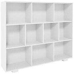 Decoshop26 Etagère pour enfants 100x120 cm 10 compartiments de rangement en MDF blanc 10_0003609 