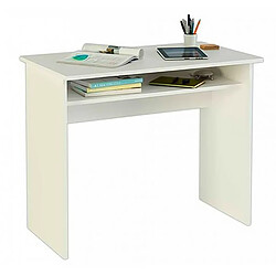 Pegane Bureau design coloris blanc - Hauteur 74 x Longueur 90 x Profondeur 50 cm