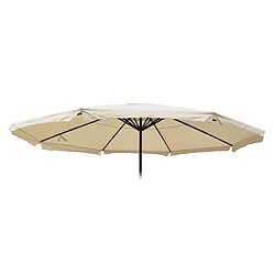 Mendler Toile pour parasol Meran Pro, parasol de marché gastronomique avec volant Ø 5m, polyester ~ crème