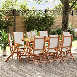 vidaXL Ensemble à manger de jardin 9pcs bois d'acacia solide textilène