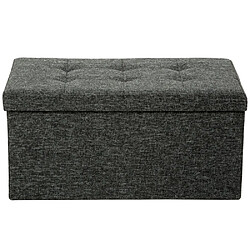 Avis Helloshop26 Pouf coffre de rangement pliable grand format tissu gris foncé 1208014