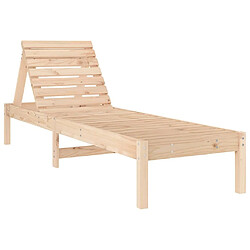 Maison Chic Chaise longue, Transat, Bain de Soleil, 199,5x60x74 cm bois massif de pin