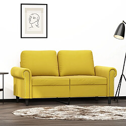 Maison Chic Canapé à 2 places,Sofa de Salon,Canapé droit Jaune 120 cm Velours -GKD616408