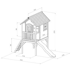 Avis AXI Laura Maison Enfant avec Toboggan VERT | Aire de Jeux pour l'extérieur en marron & VERT | Maisonnette / Cabane de Jeu en Bois FSC