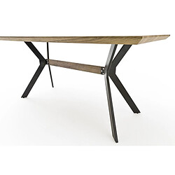 Avis Pegane Table à manger rectangulaire finition chêne sauvage - L.160 x H.76 x P.90 cm