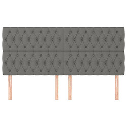 Avis Maison Chic Lot de 4 Têtes de lit design pour chambre - Décoration de lit Gris foncé 90x7x78/88 cm Tissu -MN27785