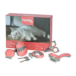 Kit de toilettage 7 pieces KERBL - Rouge et noir - Pour chat