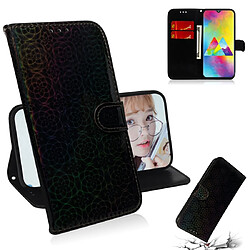 Wewoo Housse Coque Pour Galaxy M20 Solid Color Colorful Magnetic Buckle Horizontal Flip Case en cuir avec titulaire et fentes cartes et portefeuille et lanière Noir