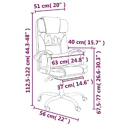 vidaXL Fauteuil inclinable de bureau Noir Similicuir pas cher